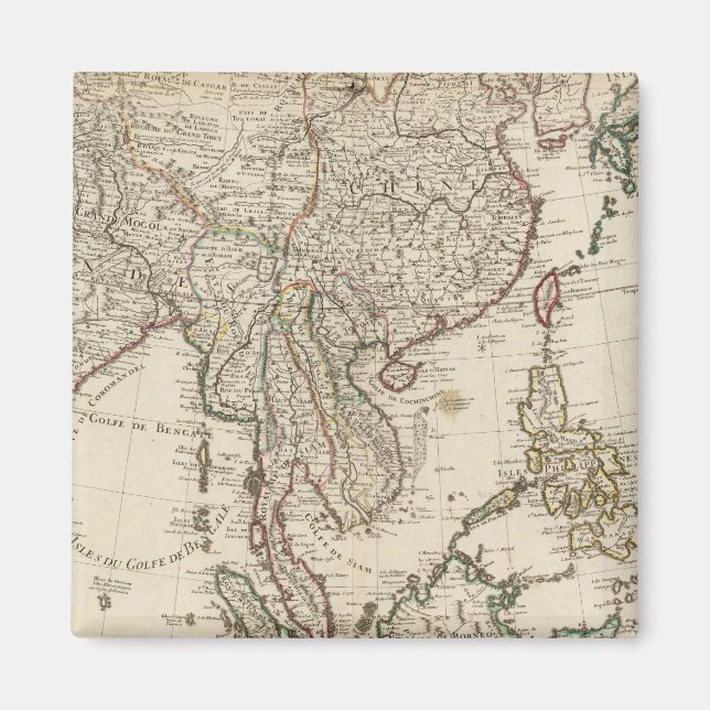 China, Indien, Asien Magnet (Framsidan)