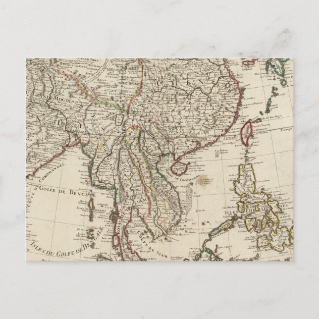 China, Indien, Asien Vykort (Framsida)
