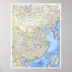 " China: karta 1964 Poster