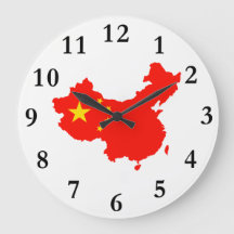 China Karta & Flagga Clock