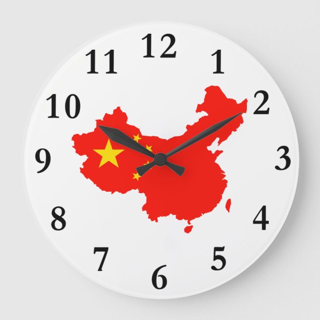 China Karta & Flagga Clock Stor Klocka (Framsida)