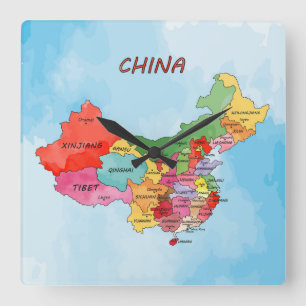 China Karta Fyrkantig Klocka