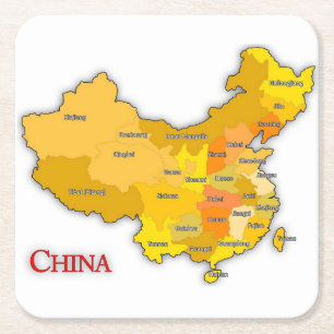 China Karta Underlägg: Globala anslutningar Underlägg Papper Kvadrat