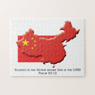 CHINA Kina Blad nation KINESISKA FLAGGA Pussel