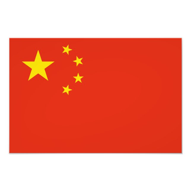China - Kinesisk Flagga Fototryck (Framsidan)