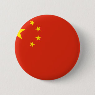 China; Kinesisk flagga Knapp