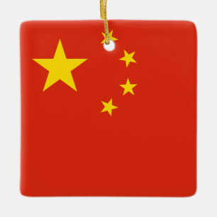 China (kinesiska) Flagga Julgransprydnad Keramik