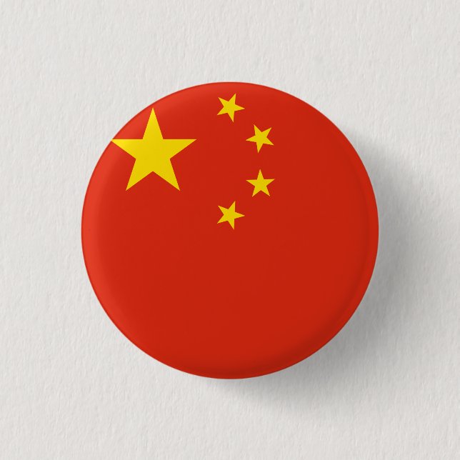China (kinesiska) Flagga Knapp (Framsida)