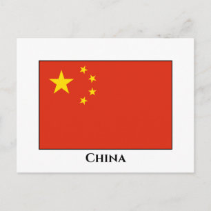 China (kinesiska) Flagga Vykort