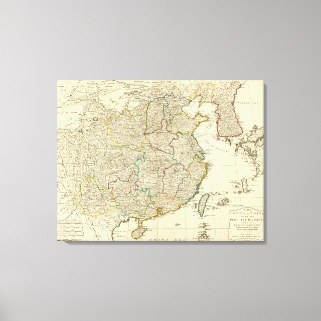 China, Koreatatlas karta Canvastryck (Framsida)