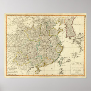 China, Koreatatlas karta Poster