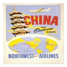 China, landvägen Northwest Orient Airline