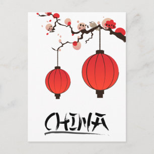China Lanterners Travel-affisch skriver ut. Vykort