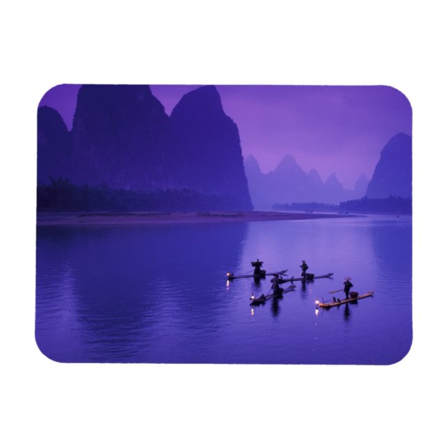 China, Li River. Skarvfiskare. Magnet (Horisontell)