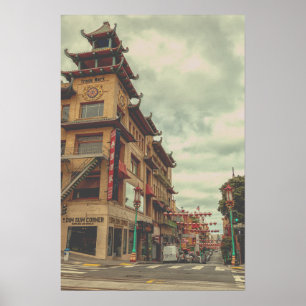 China med traditionell arkitektur poster