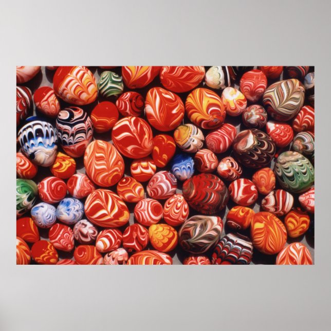 China, Ming Grav, Målade glassovenirer Poster (Framsidan)