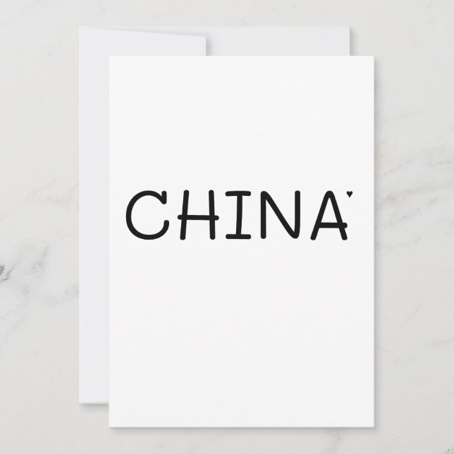 China - minimalistic typography card kort (Framsida)