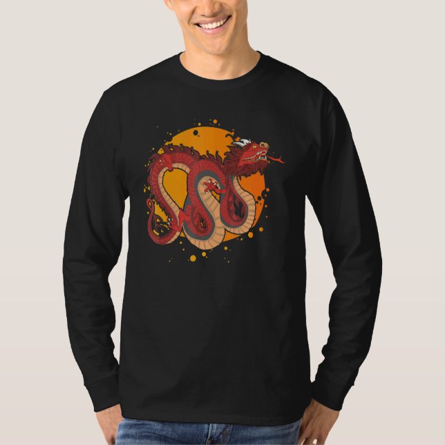 China Mythical Creatasy Fantasy Animal China Dra T Shirt (Framsida)