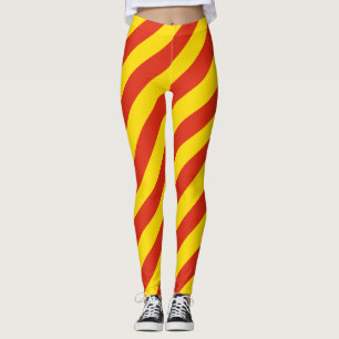 China National Flagga Färg Diagonal Stripe Leggings