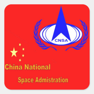 China National Space Administration - CNSA Fyrkantigt Klistermärke