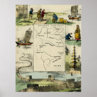 CHINA OCH DET KINESISKA FOLKET C1840 POSTER