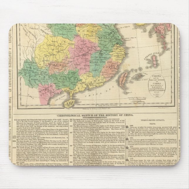 China och Japan Atlas Karta Musmatta (Framsidan)
