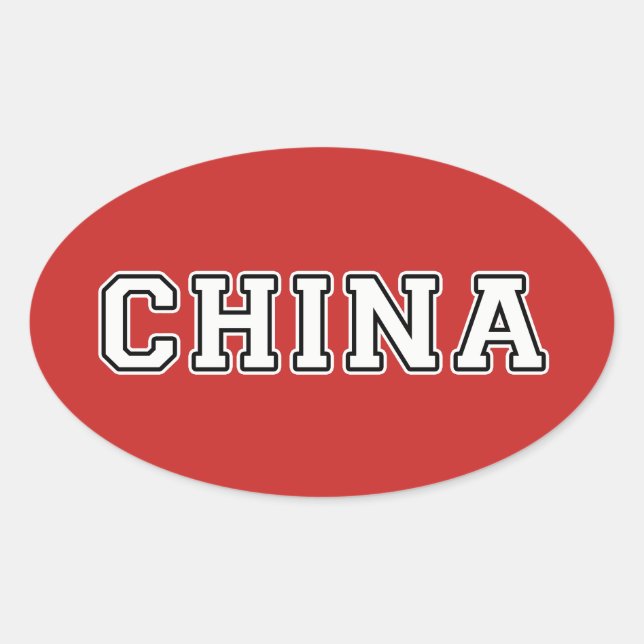 China Ovalt Klistermärke (Framsida)