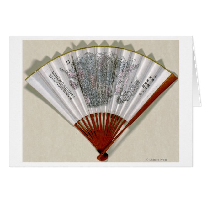 China på Ansikte i ett FanPanoramic Karta Hälsningskort (Framsidan Horizontal)