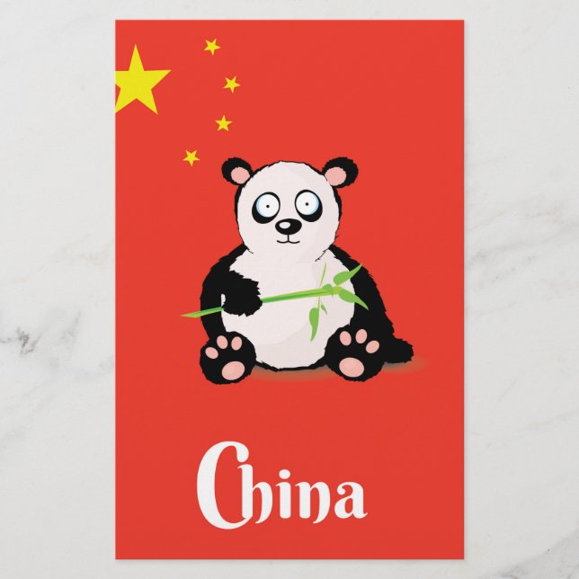 China Panda-reseaffisch. Brevpapper (Framsida)