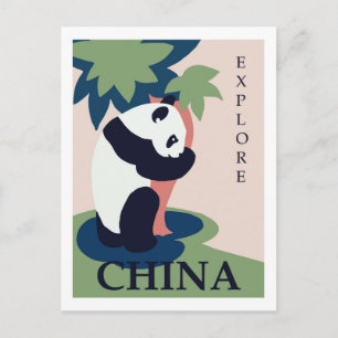 China Panda Vintage resor Poster Vykort