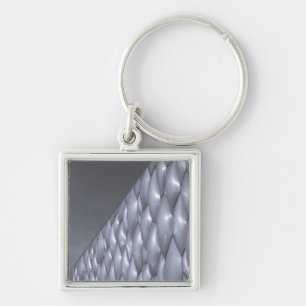 China, Peking. National Aquatics Centre Fyrkantig Silverfärgad Nyckelring