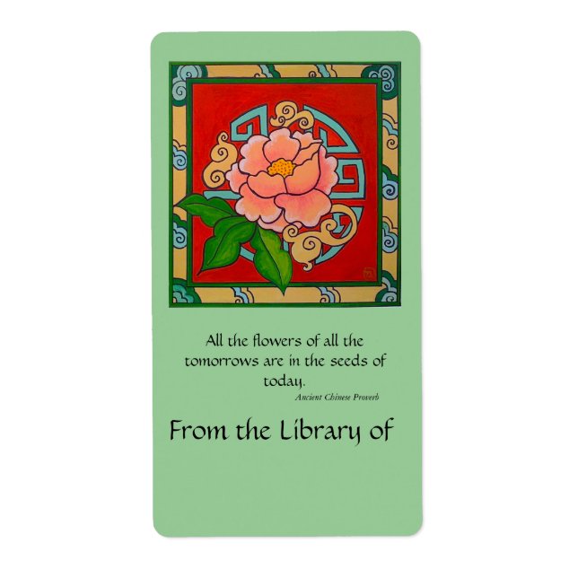 China Peony Bok Plate Fraktsedel (Framsidan)