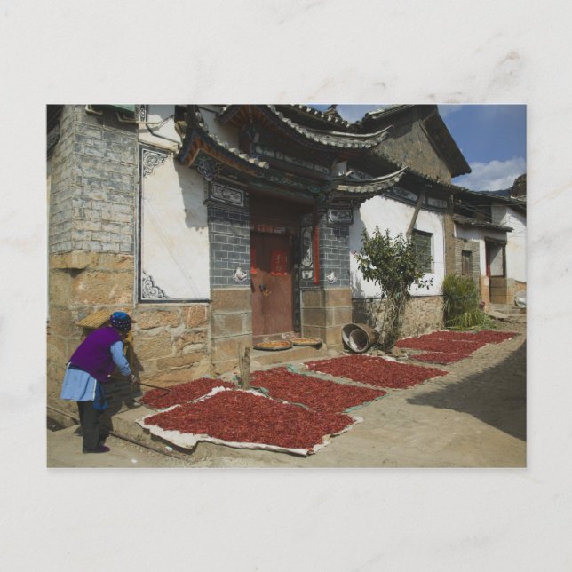 CHINA, provinsen Yunnan, Tianshengying. Torkning Vykort (Framsida)