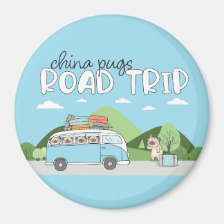 China Pugs Road Resa Magnet