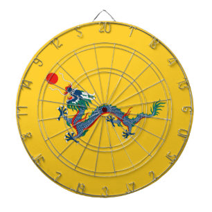 China Qing Dynasty Flagga (kinesisk dragon) (asiat Darttavla