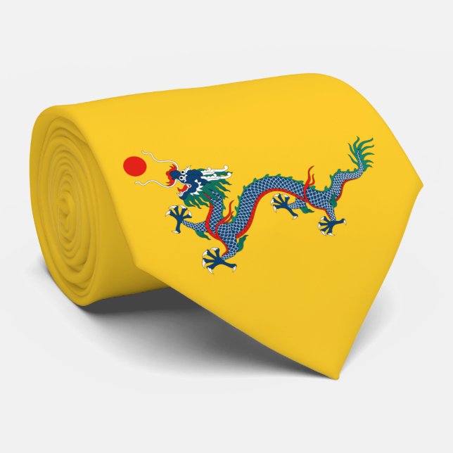 China Qing Dynasty Flagga (kinesisk dragon) (asiat Slips (Rullad)