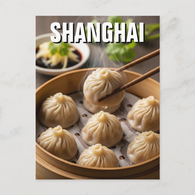 China Shanghai Xiaolongbao Vykort (Framsida)