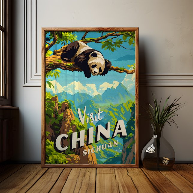 China Sichuan Panda Travel Poster Wall Art (Skapare uppladdad)