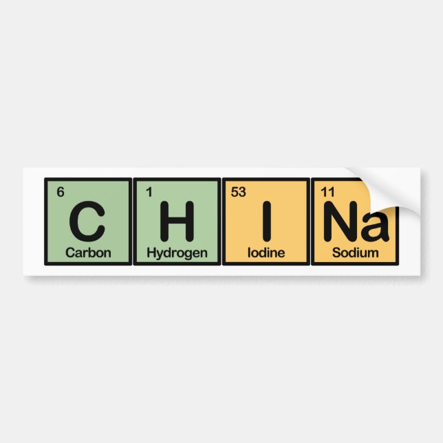 China som göras av inslag bildekal (Framsidan)