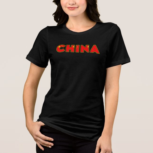 CHINA Speciell Anpassade Black Tourist T Shirt (Framsida)