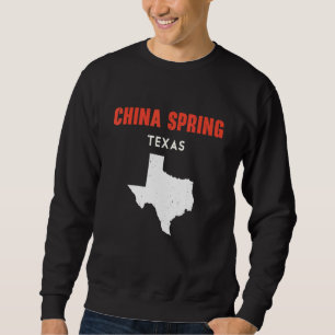 China Spring Texas USA Stat Amerika Resa Texas Lång Ärmad Tröja