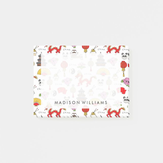 China Symboler Mönster Post-it Block (Framsida)