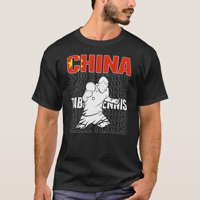 China Table Tennis   Support Chinese Ping Pong Tea T Shirt (Framsida)