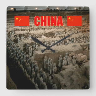 CHINA Terracotta Army Fyrkantig Klocka