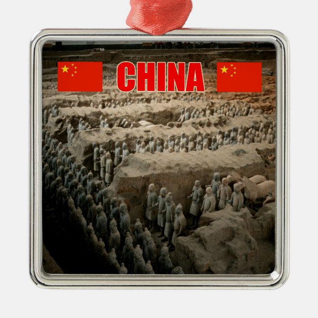 CHINA Terracotta Army Julgransprydnad Metall (Framsidan)