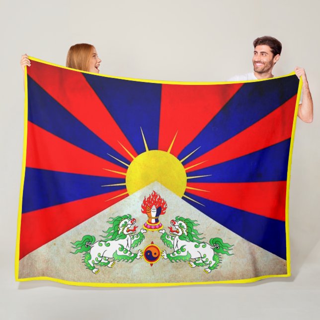 " China: TIBET Flagge ... " Fleecefilt (På plats)