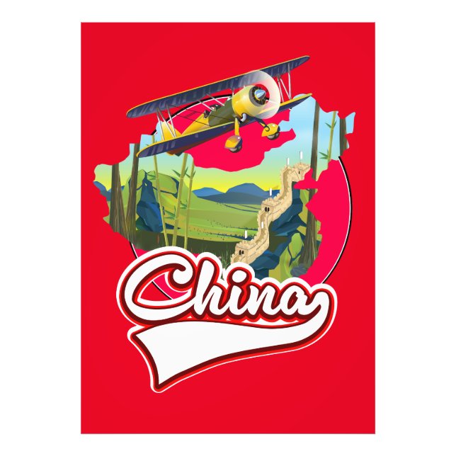 China Travel karta logotyp Fototryck (Framsidan)