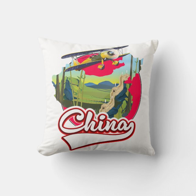 China Travel karta logotyp Kudde (Framsida)