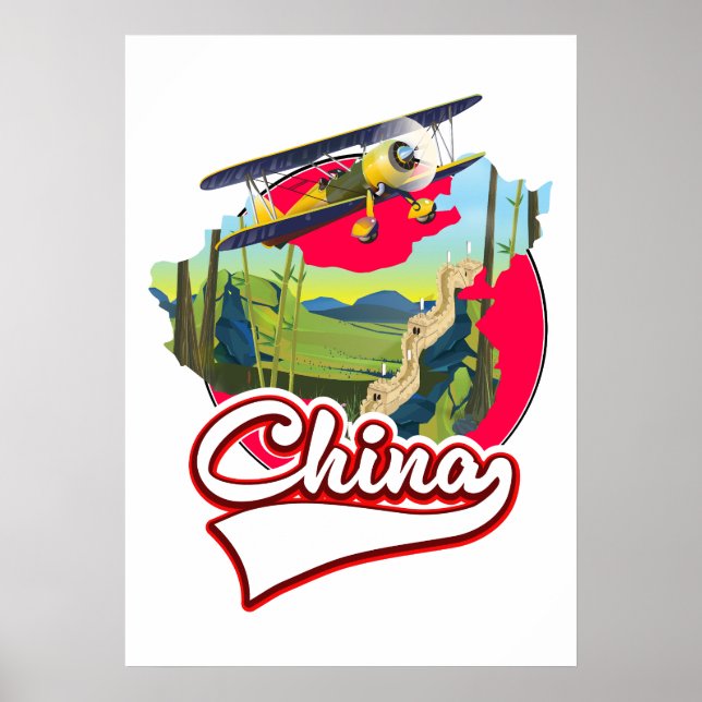 China Travel karta logotyp Poster (Framsidan)