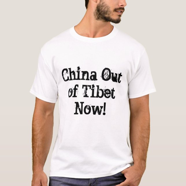 China ut ur den Tibet nu utslagsplatsshirt.en Tee Shirt (Framsida)